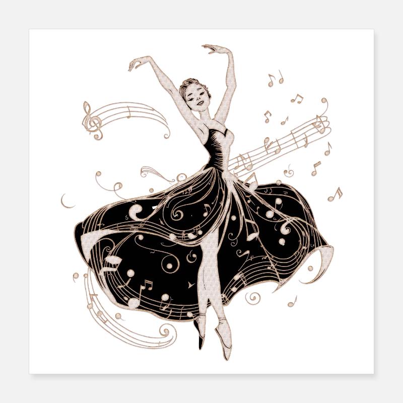 La danseuse de la nuit. Poster 40 x 40 cm