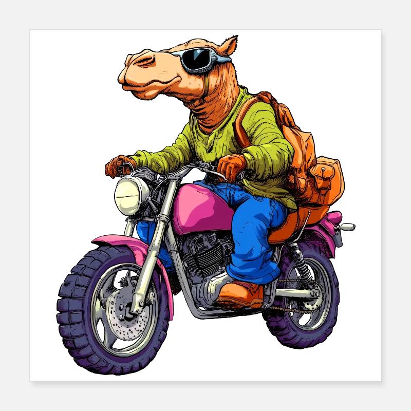 Kamel Motorrad Poster 40x40 cm