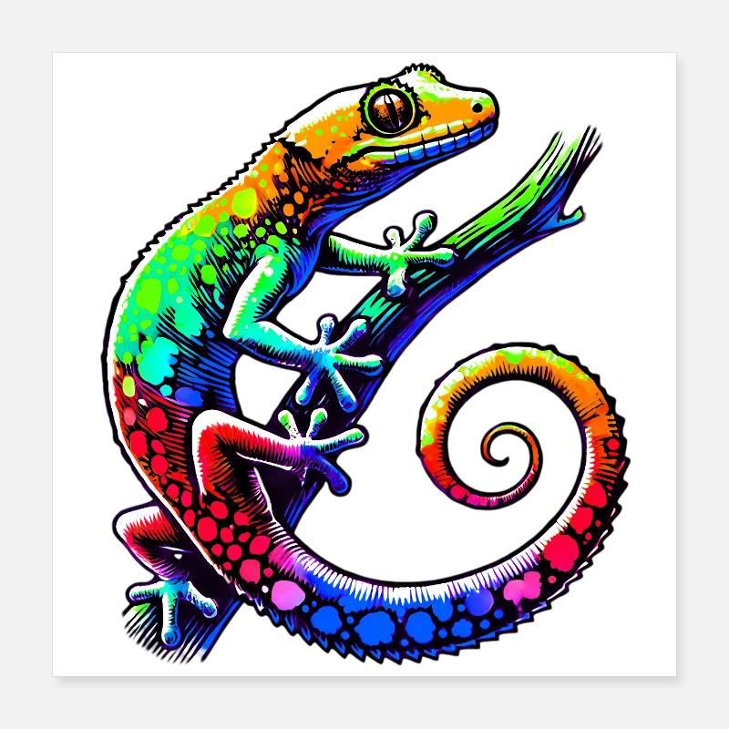 Gecko Poster 16" x 16" (40x40 cm)