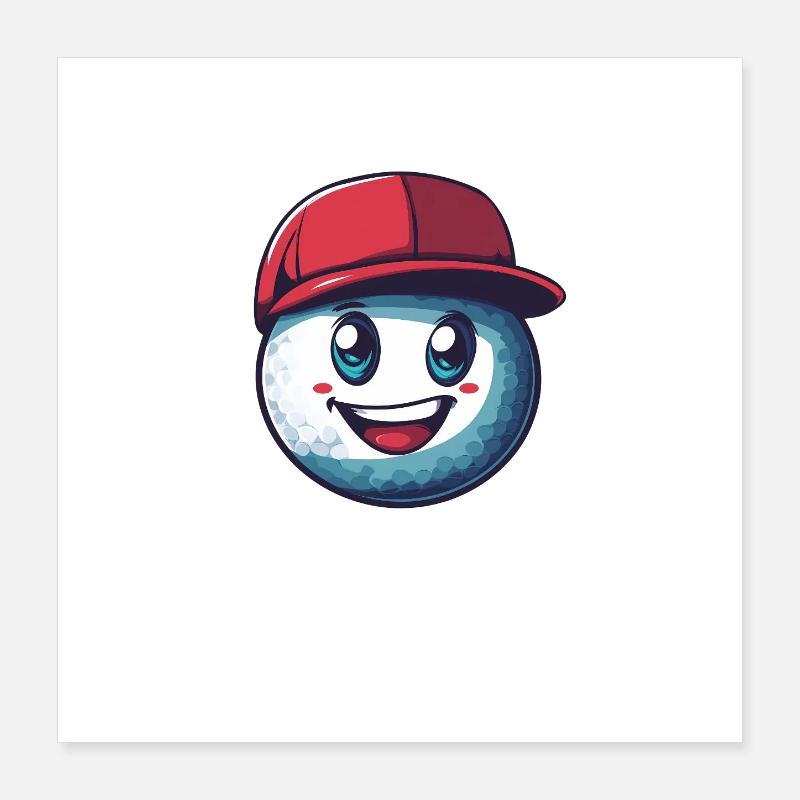 Cap Rouge Golfball-Maskottchen Poster 40x40 cm
