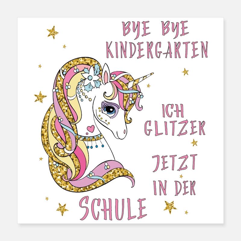 Bye Bye Kindergarten Schule Poster 40x40 cm
