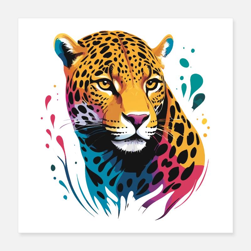 Jaguar Head RENDU Poster 40 x 40 cm