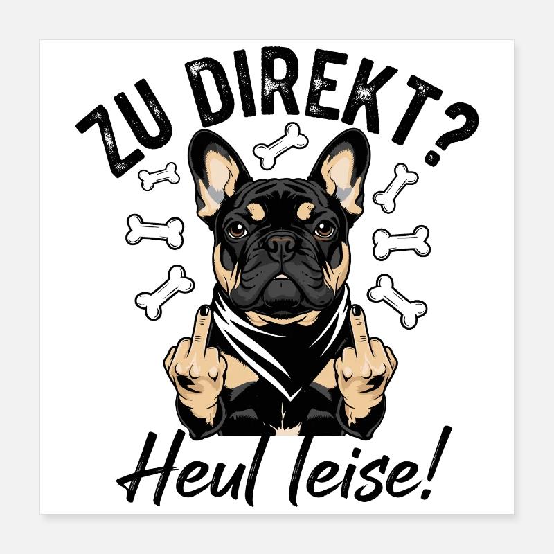 Bouledogue français cool Poster 40 x 40 cm