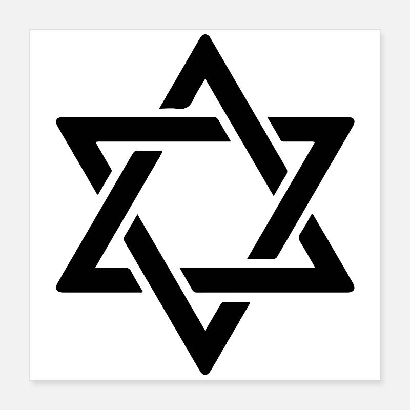 Star of David in Black Poster 16" x 16" (40x40 cm)