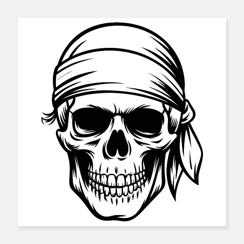 Crâne de pirate Poster 40 x 40 cm