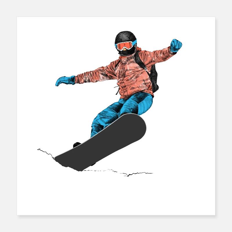 Planche à neige Poster 40 x 40 cm