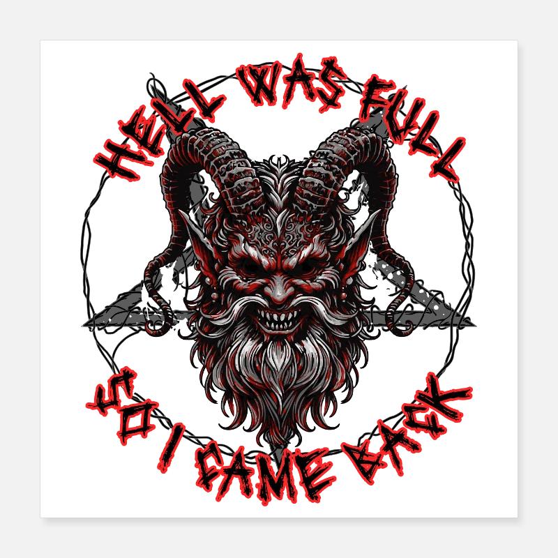Sataniste Baphomet Satanisme Poster 40 x 40 cm