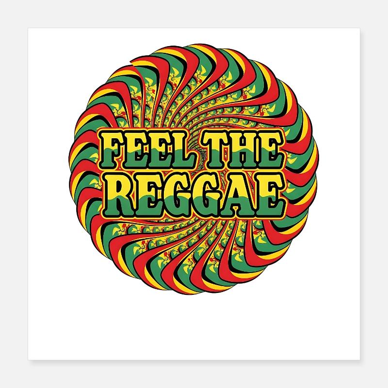 Feel the Reggae Psychedelic Rasta Style Poster 40x40 cm
