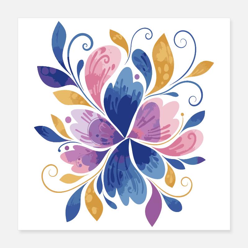 Elegantes Schmetterlings-Blumendesign Poster 40x40 cm
