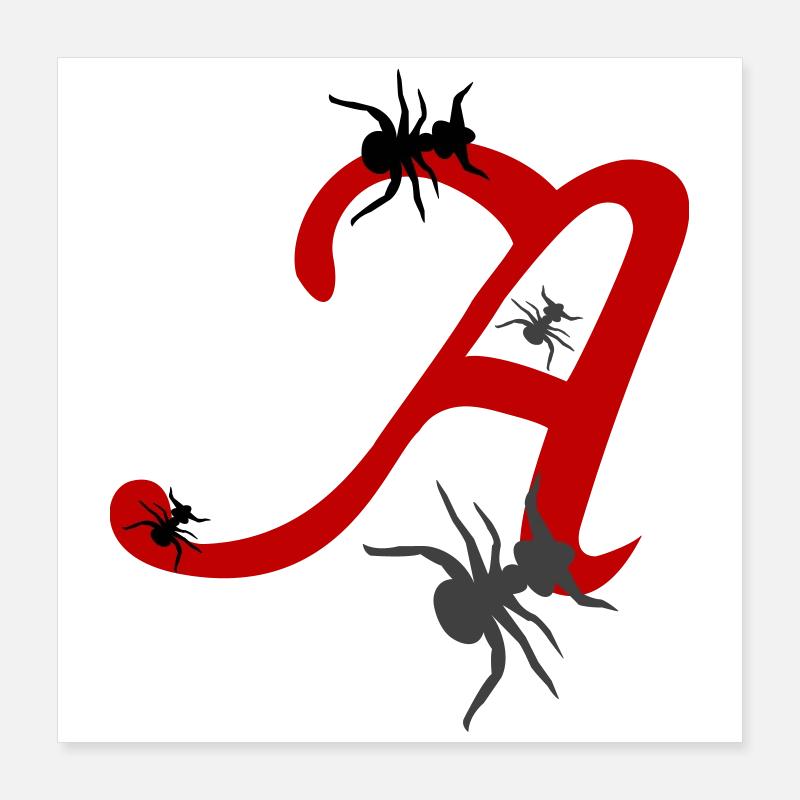 Letter A Initial Poster 16" x 16" (40x40 cm)