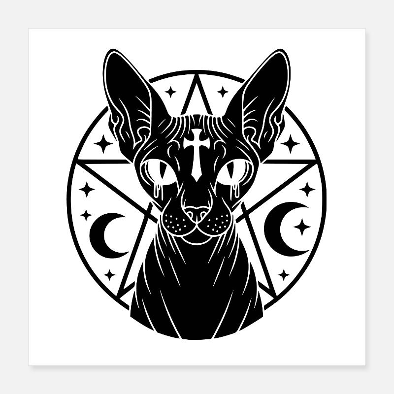 Occulte Sphynx Cat Poster 40 x 40 cm