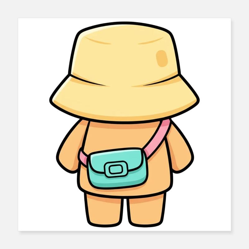 Hutträumer mit Tasche Poster 40x40 cm