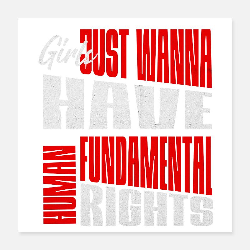Frauenrechte Fundamental rights Layout Poster 40x40 cm