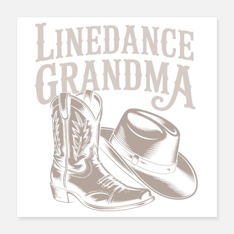 Linedance Oma Boots Hut Poster 40x40 cm