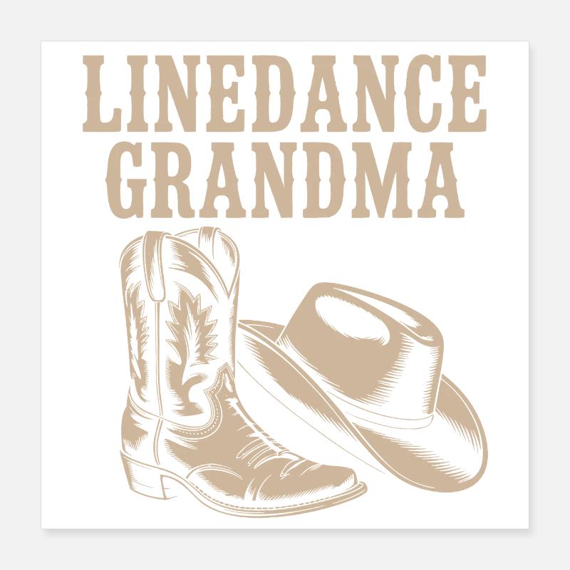 Chapeau de bottes de grand-mère en ligne Poster 40 x 40 cm
