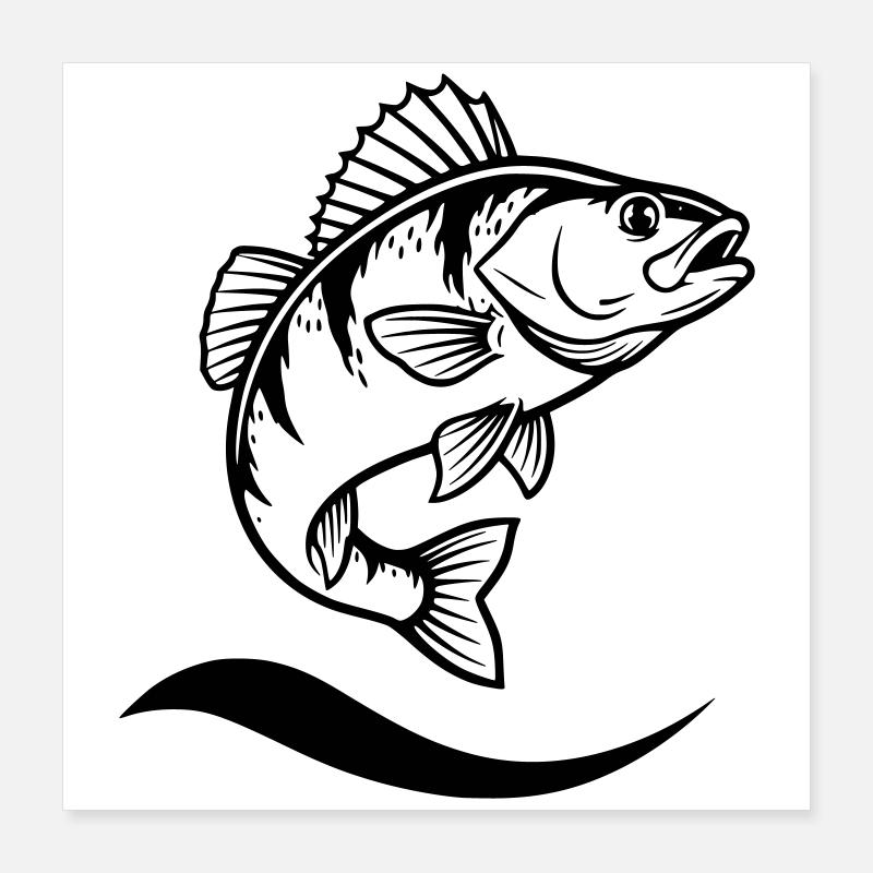 Action du pêcheur sauteur Poster 40 x 40 cm