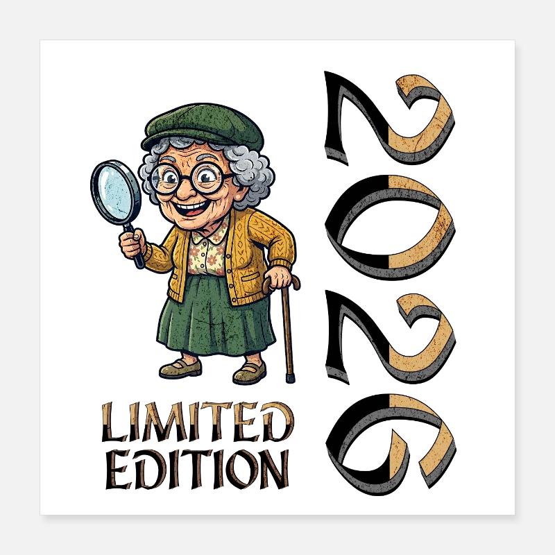 Großmutter Limited Edition Oma in Rente Poster 40x40 cm