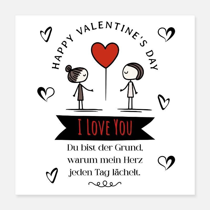 Heart message for two Poster 16" x 16" (40x40 cm)
