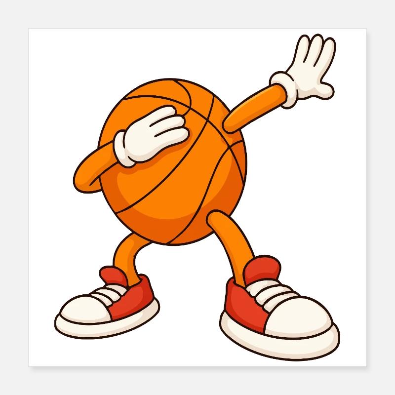 Mascotte de basket-ball couvrant le visage Poster 40 x 40 cm