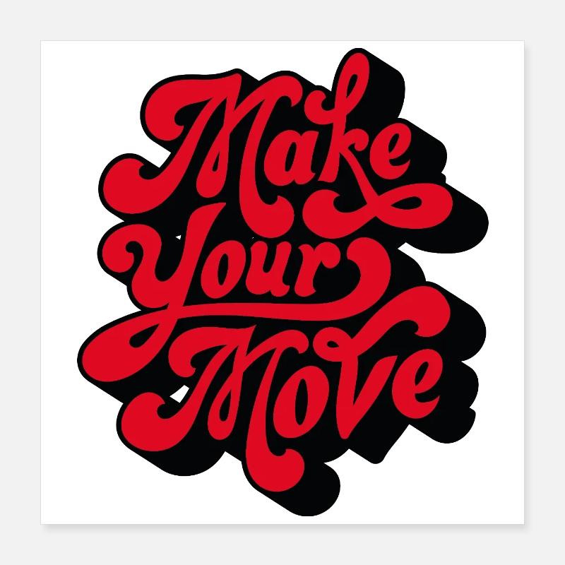 Make Your Love Retro Script Poster 40x40 cm