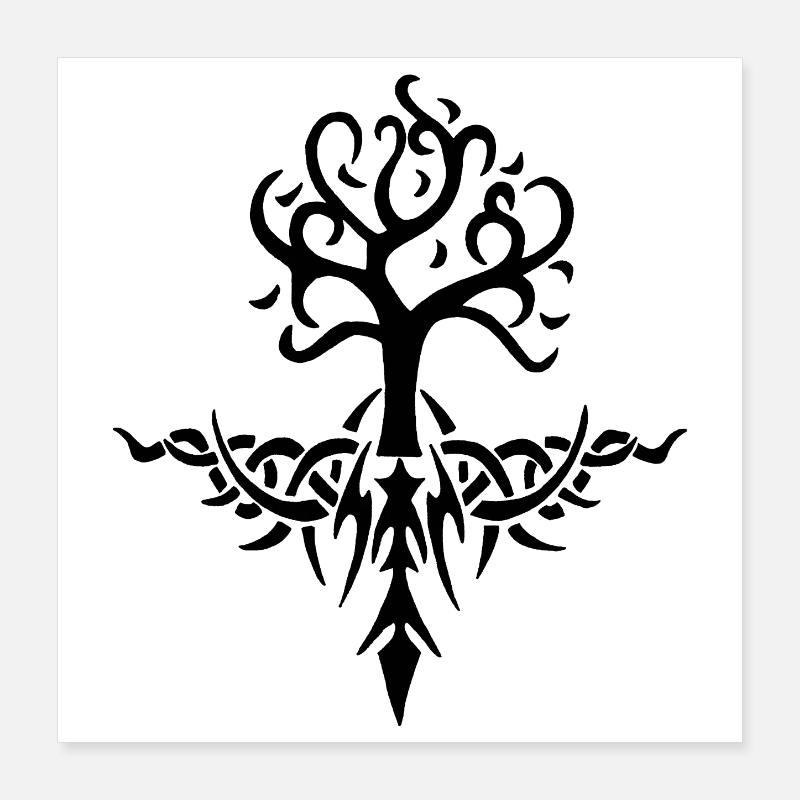 Arbre épineux noir Poster 40 x 40 cm