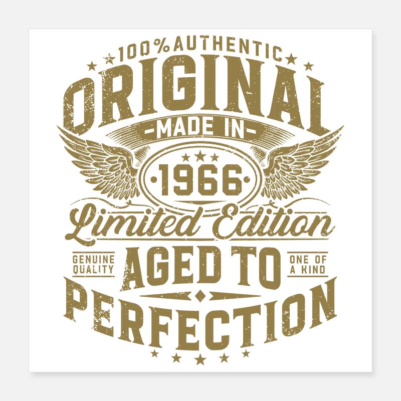 Cadeau d’anniversaire original de 1966 Poster 40 x 40 cm