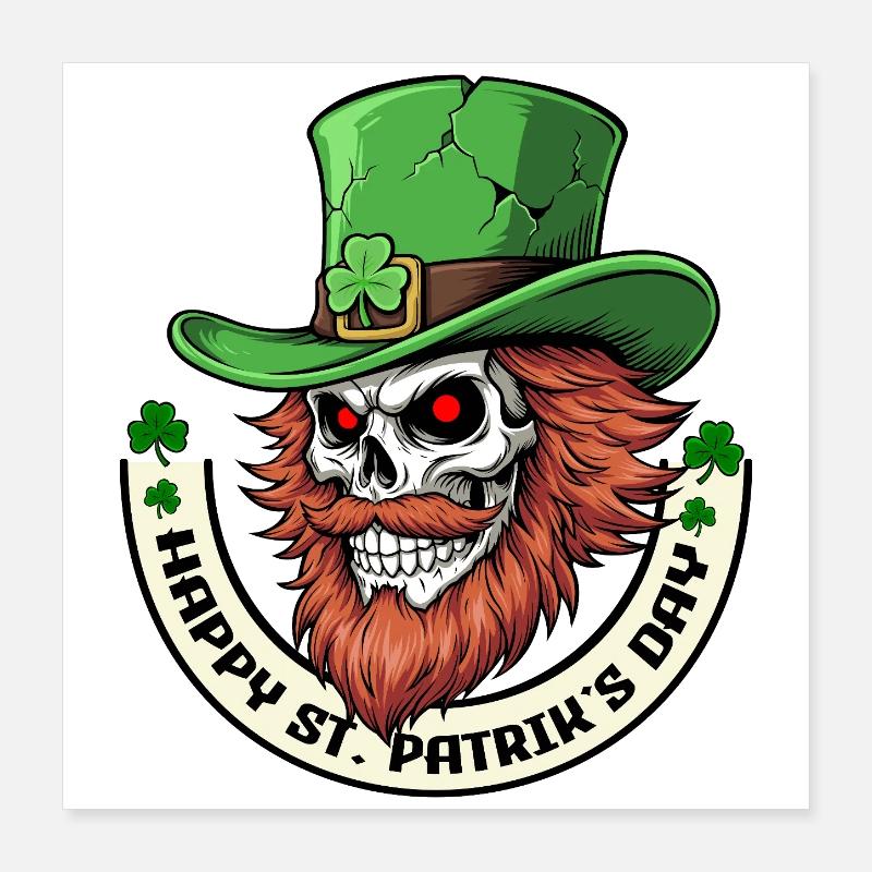 Irish Skull Vibes Poster 16" x 16" (40x40 cm)