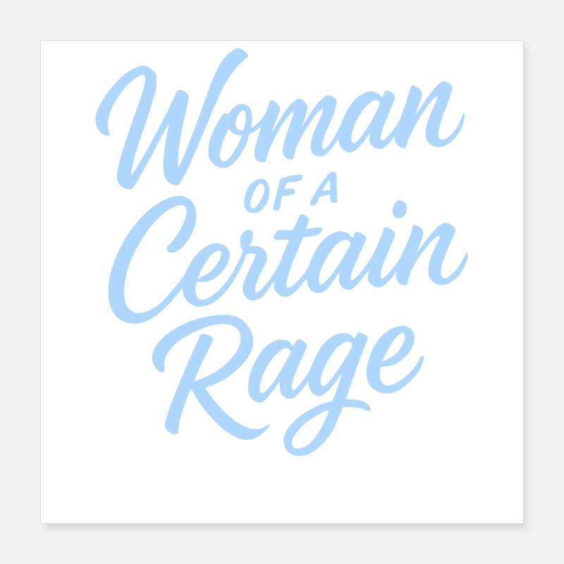 Femme d’une certaine rage disant le design bleu clair Poster 40 x 40 cm