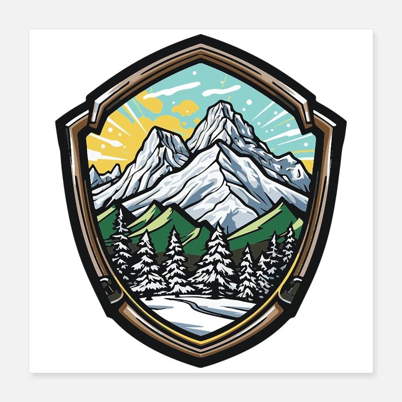 Alpine Mountains Poster 16" x 16" (40x40 cm)