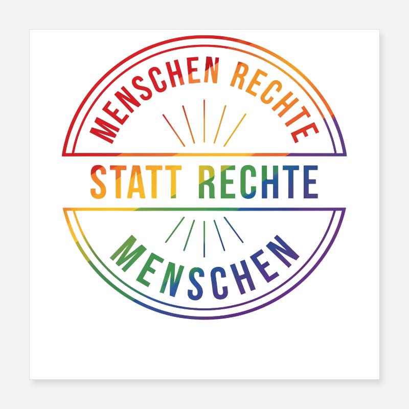 Menschenrechte Statement Pride Regenbogen Poster 40x40 cm