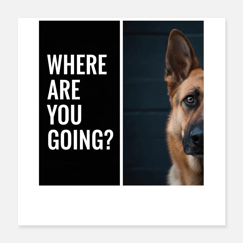 Diction du chien berger allemand Poster 40 x 40 cm