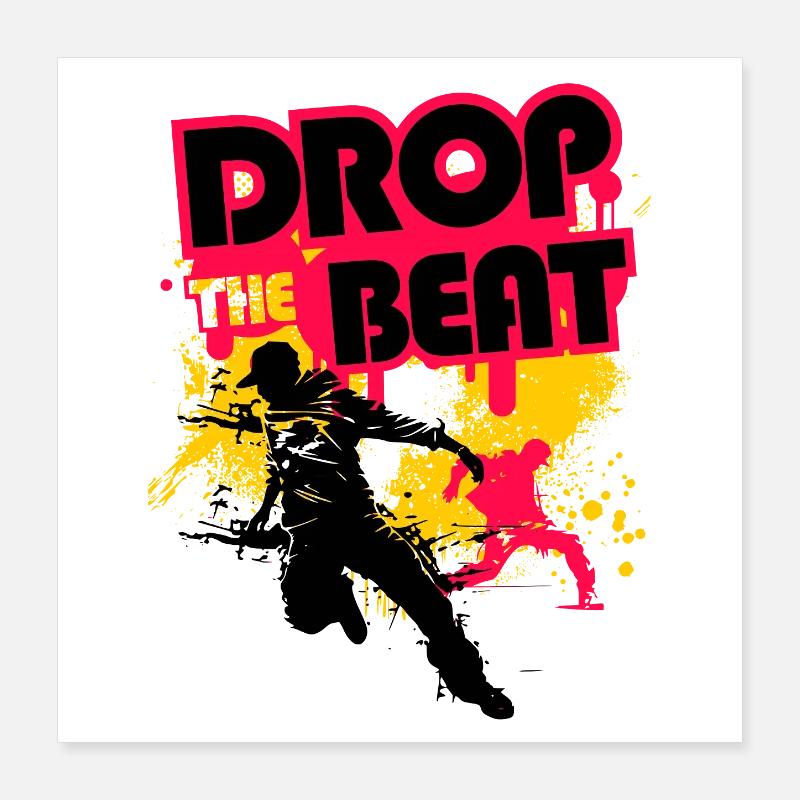 Frutiger metro Drop the Beat Graffiti Dance Poster 40 x 40 cm