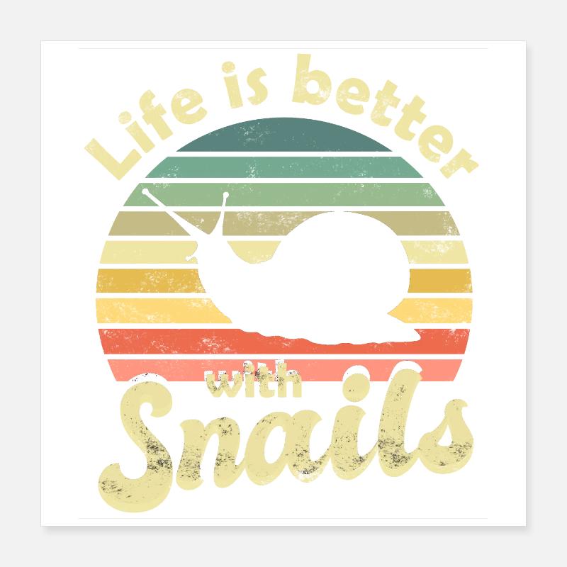 Escargots d’escargots Poster 40 x 40 cm