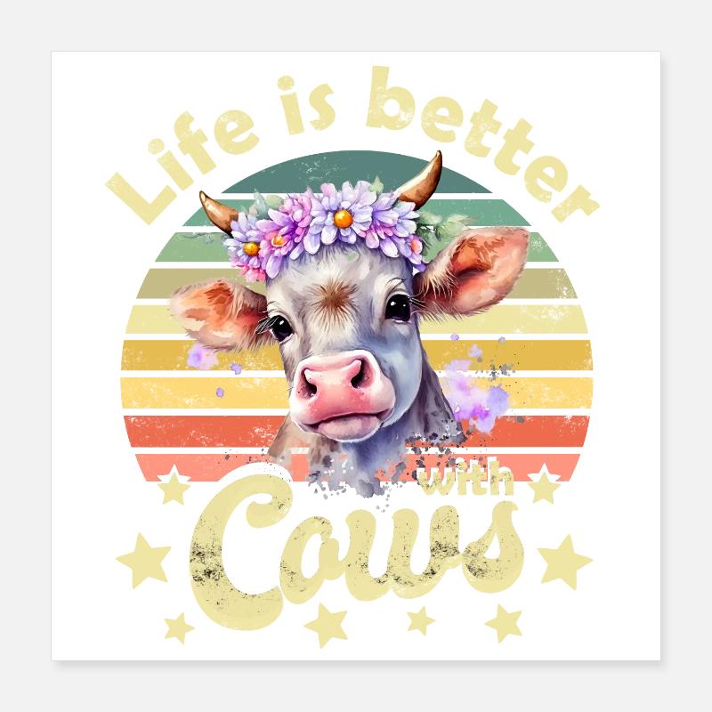 Vaches vaches Poster 40 x 40 cm