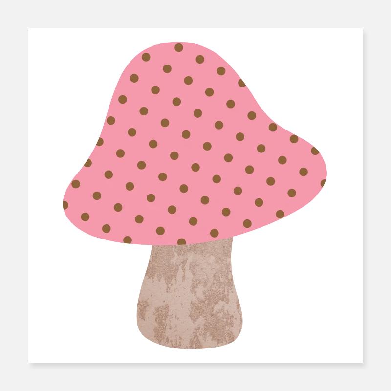 Pilz Punkte Muster Dots rosa Mädchen Glück lucky Poster 40x40 cm