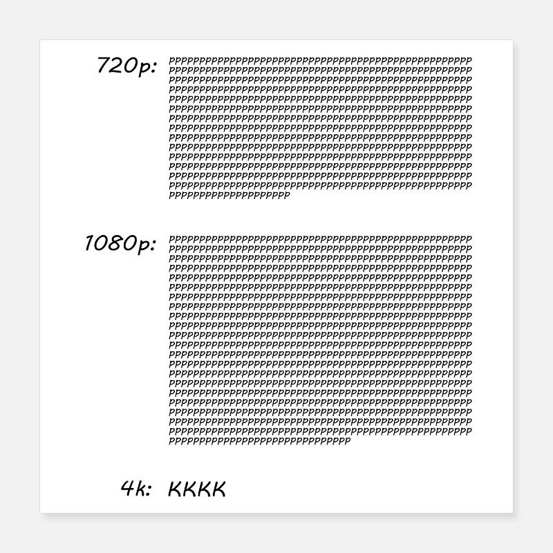 720p1080p4k schwarz Poster 40x40 cm