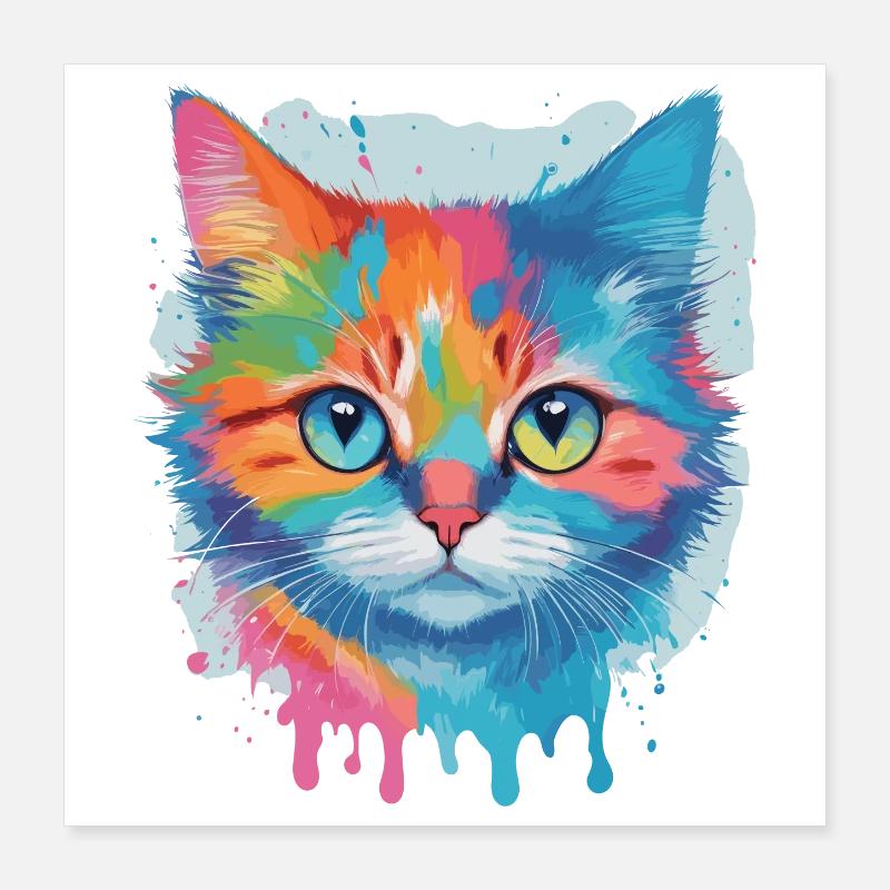Cute Cat Poster 16" x 16" (40x40 cm)
