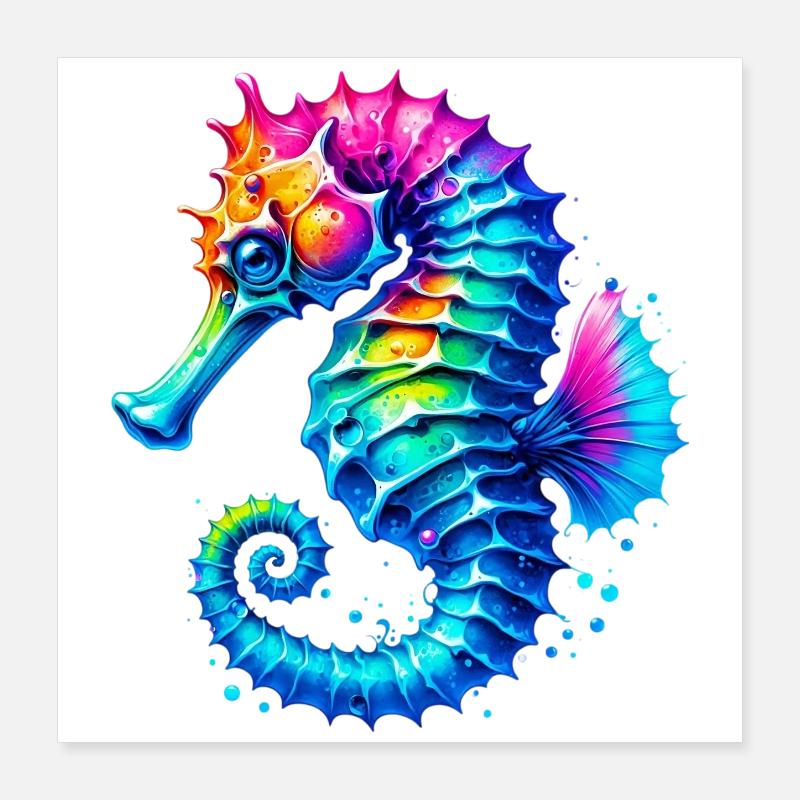 Seepferdchen Poster 40x40 cm