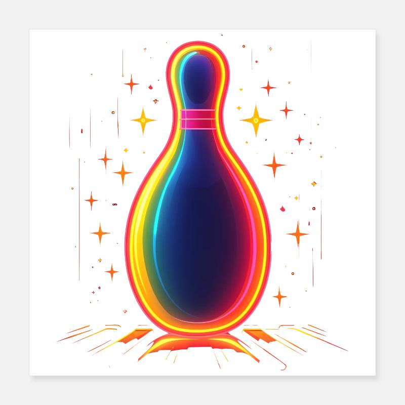 Retro Bowling Pin Poster 40x40 cm