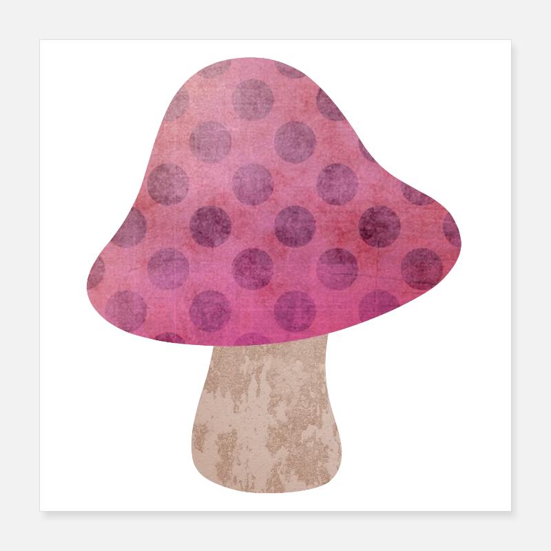 Pilz Herbst Märchen Dots Punkte Wald Kinderzimmer Poster 40x40 cm