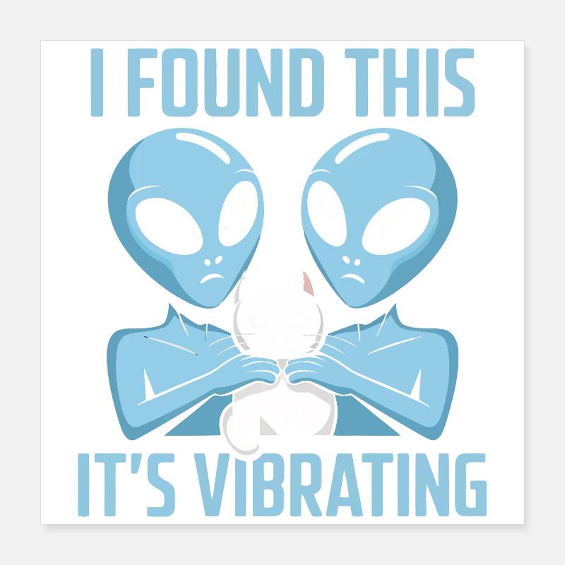 Découverte d’un chat extraterrestre Poster 40 x 40 cm