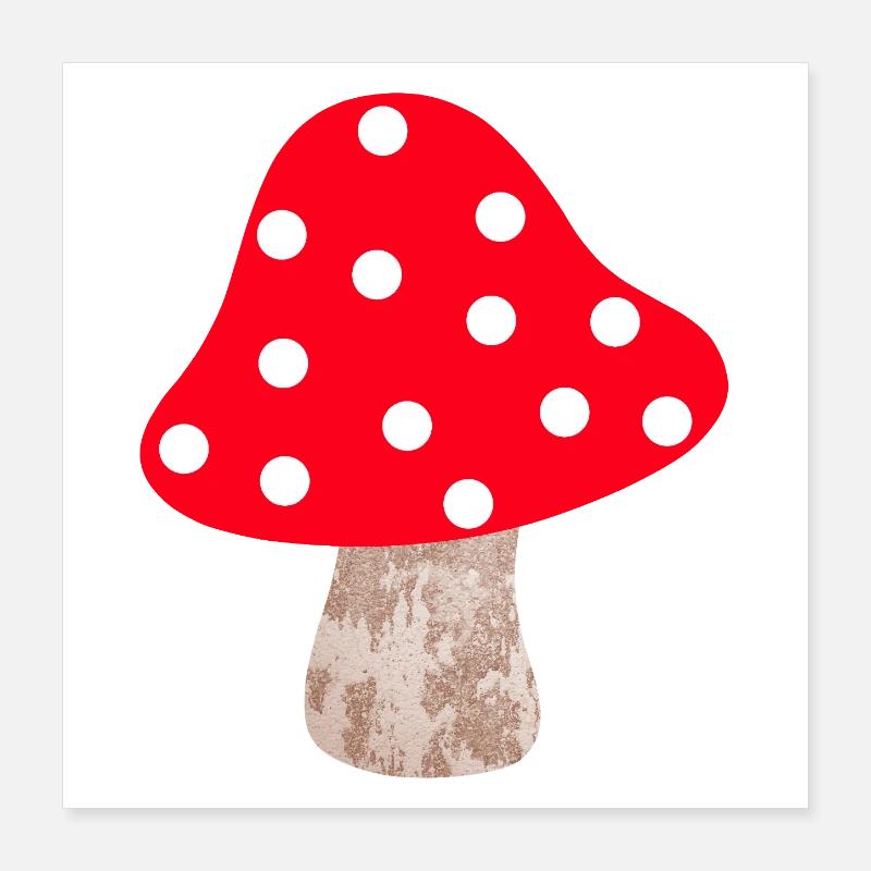 Champignon Points Conte de fées Points Porte-bonheur Lucky Child Poster 40 x 40 cm