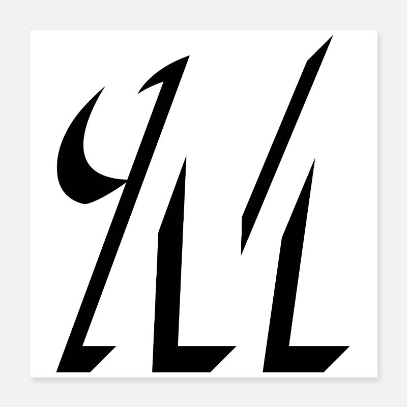 Letter M, Name, der Buchstabe M Poster 40x40 cm