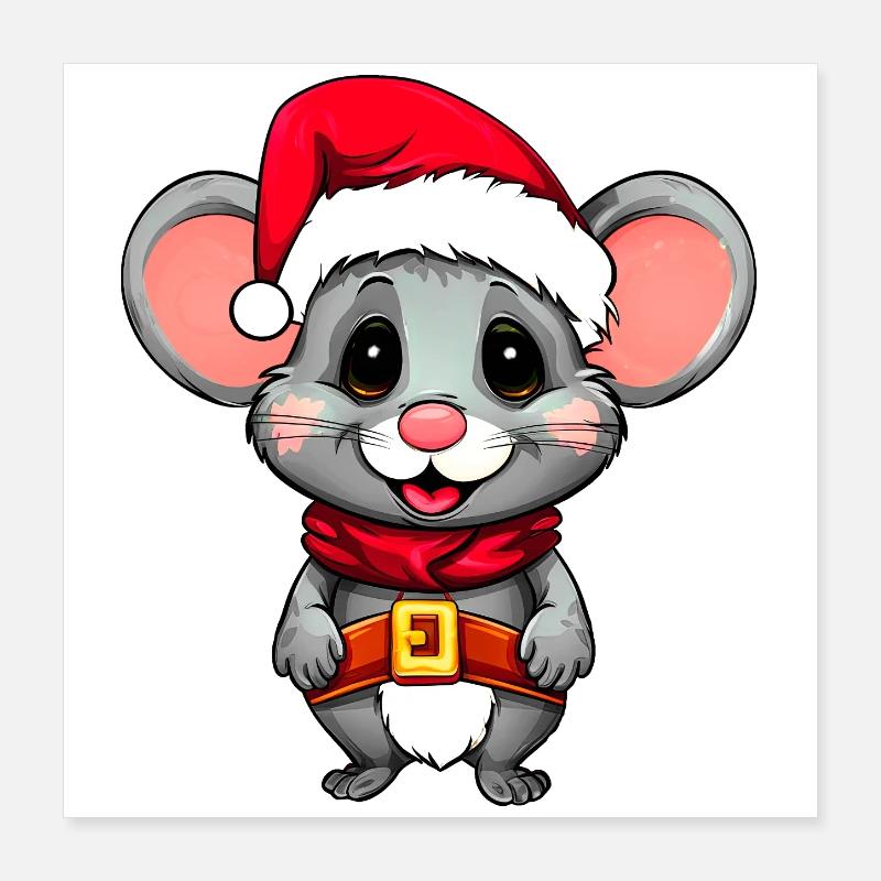Mäuse Christmas Poster 40x40 cm