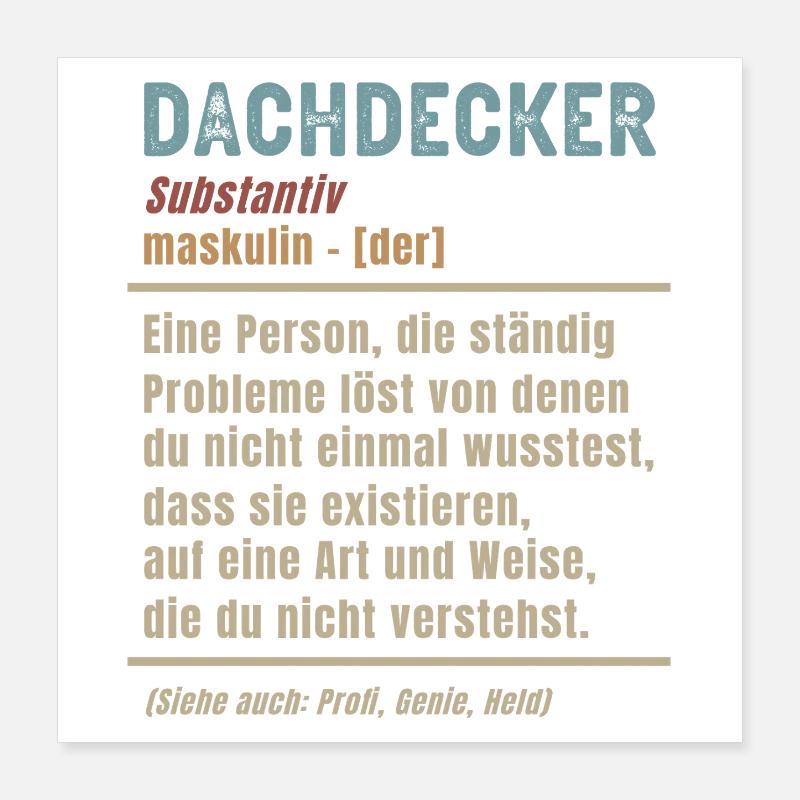 Roofer Meaning Definition Master Roofer Poster 16" x 16" (40x40 cm)