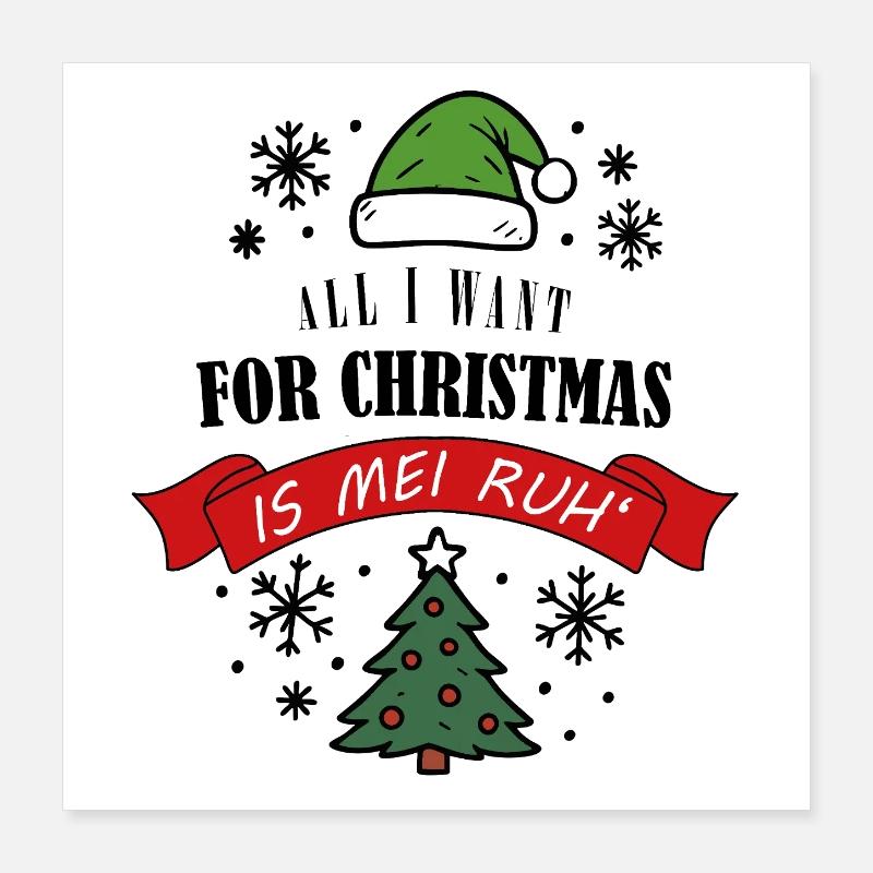 Moufle de Noël disant anti Noël Poster 40 x 40 cm