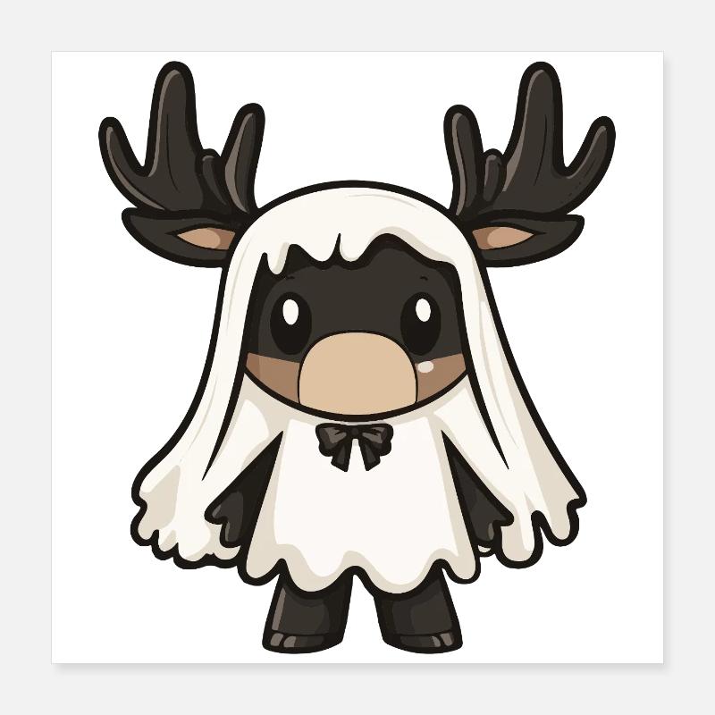 Elch Halloween Geist Poster 40x40 cm