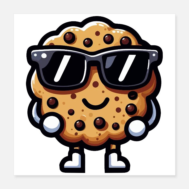 Cookie Chic Lunettes Noires Poster 40 x 40 cm