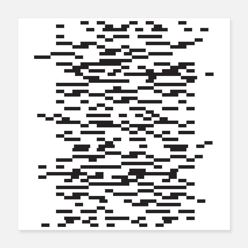 Glitch Stripe Nuit Abstraite Poster 40 x 40 cm