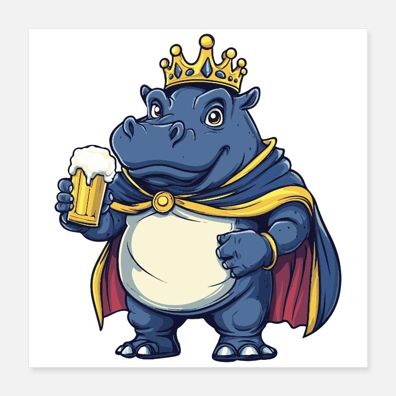 Roi de la Bière Hippo Poster 40 x 40 cm